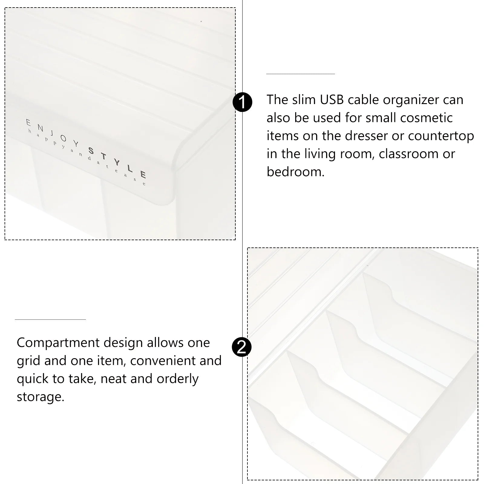 Slim USB Cable Organizer Storage Box U5473