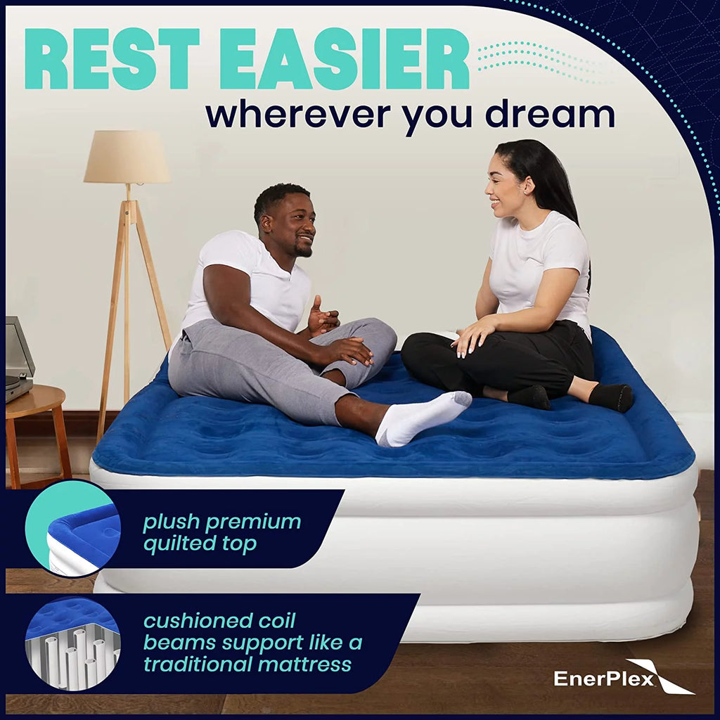 Queen Air Mattress with Built-in Pump, 18 Inch E9249