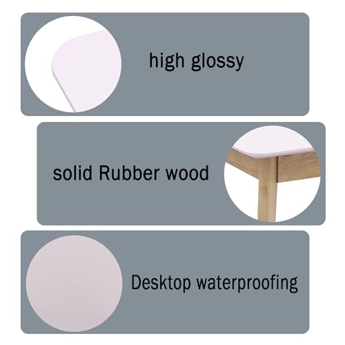 Pink Vanity Desk with Solid Wood Legs for Small Spaces A167961
