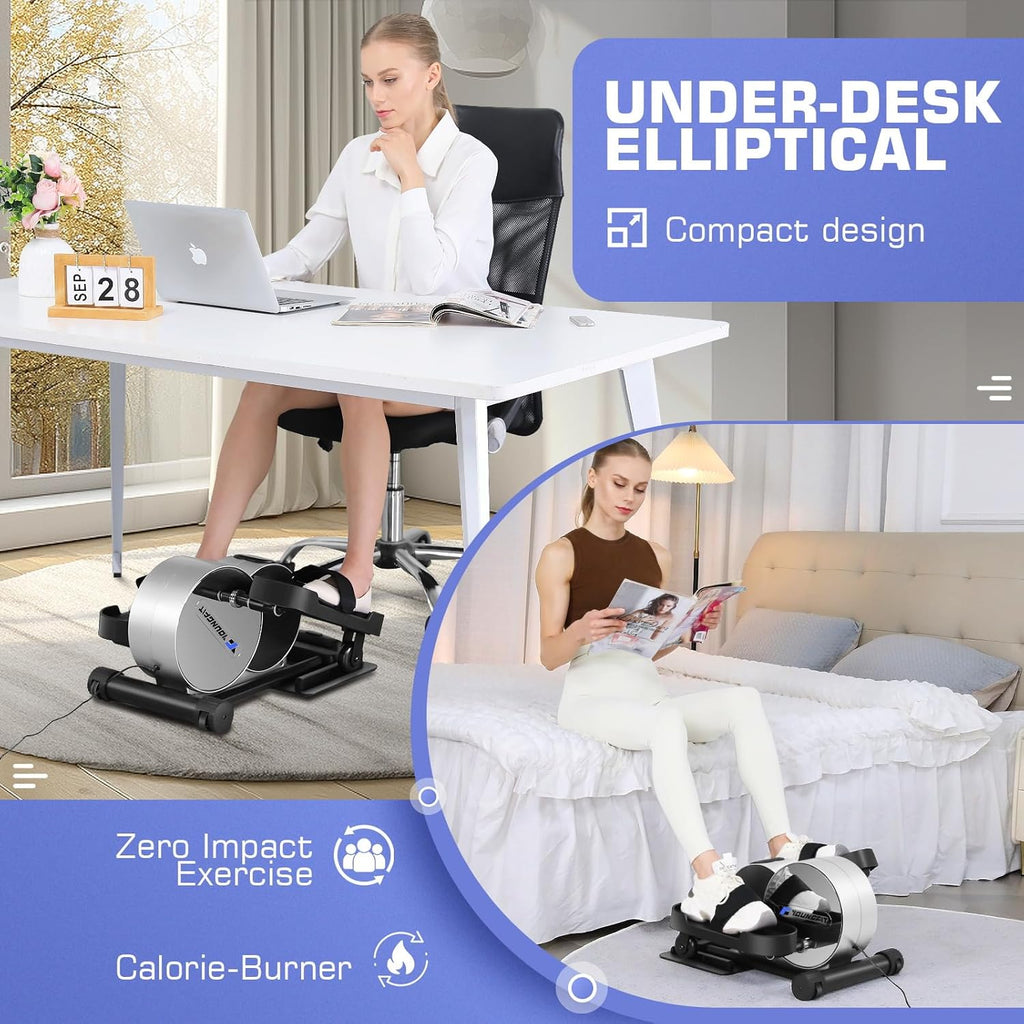 Under Desk Elliptical with Fitness App and LCD Display G7394