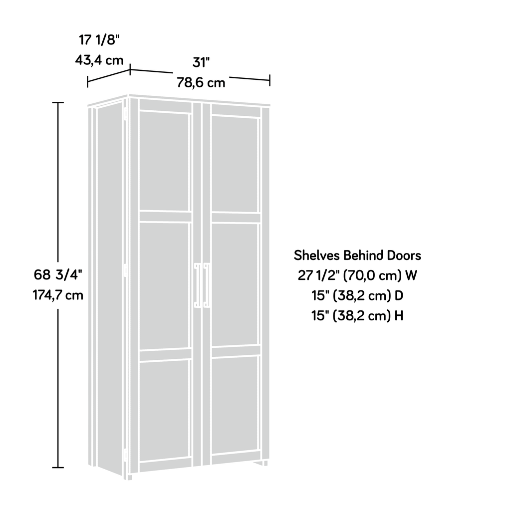 Wood Storage Cabinet, White Finish L333