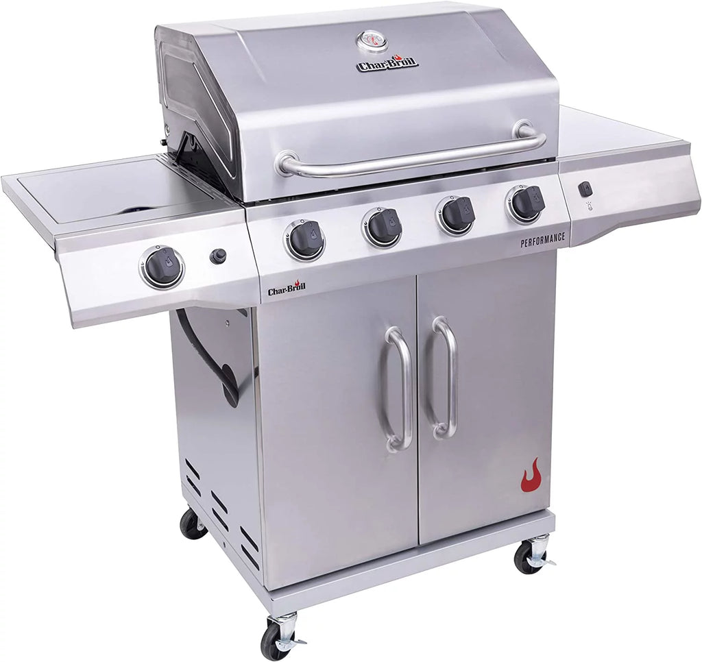 4-Burner Propane Gas Grill with Side Burner and Cabinet T153