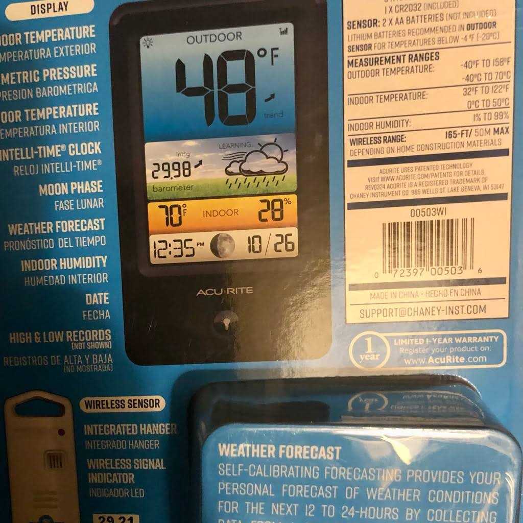 Wireless Color Forecaster with Temperature and Humidity W393