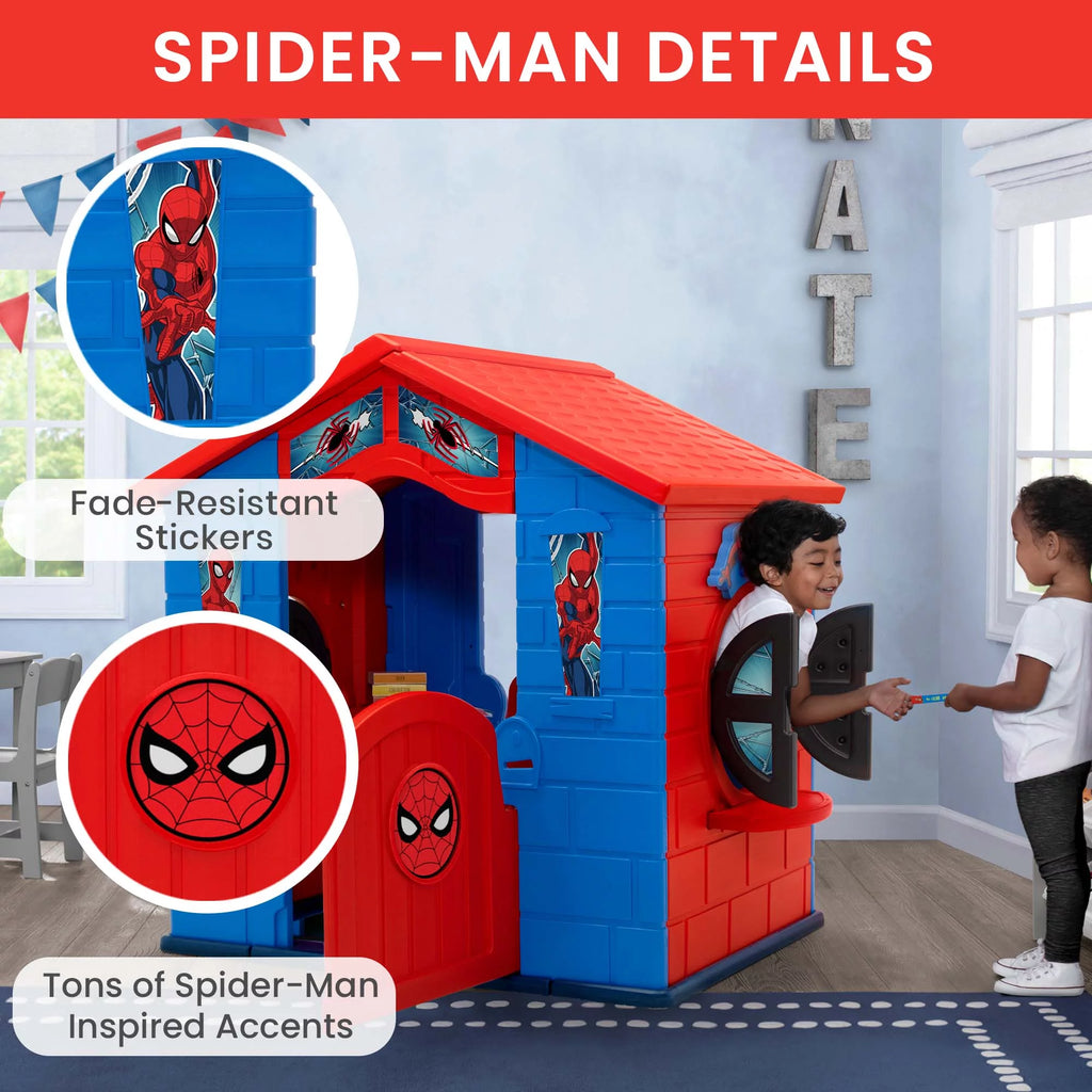 Spider-Man Plastic Indoor/Outdoor Playhouse with Easy Assembly, Blue/Red R3101