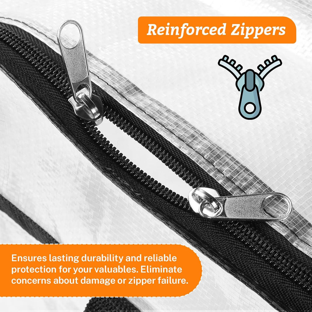 Clear Clothes Storage Bags with Zipper and Handle, 8 Pack H58703