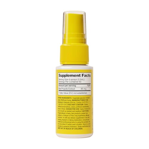 Propolis Throat Spray, 95% Bee Propolis Extract, Natural Sore Throat Relief, 1.06 oz D1125