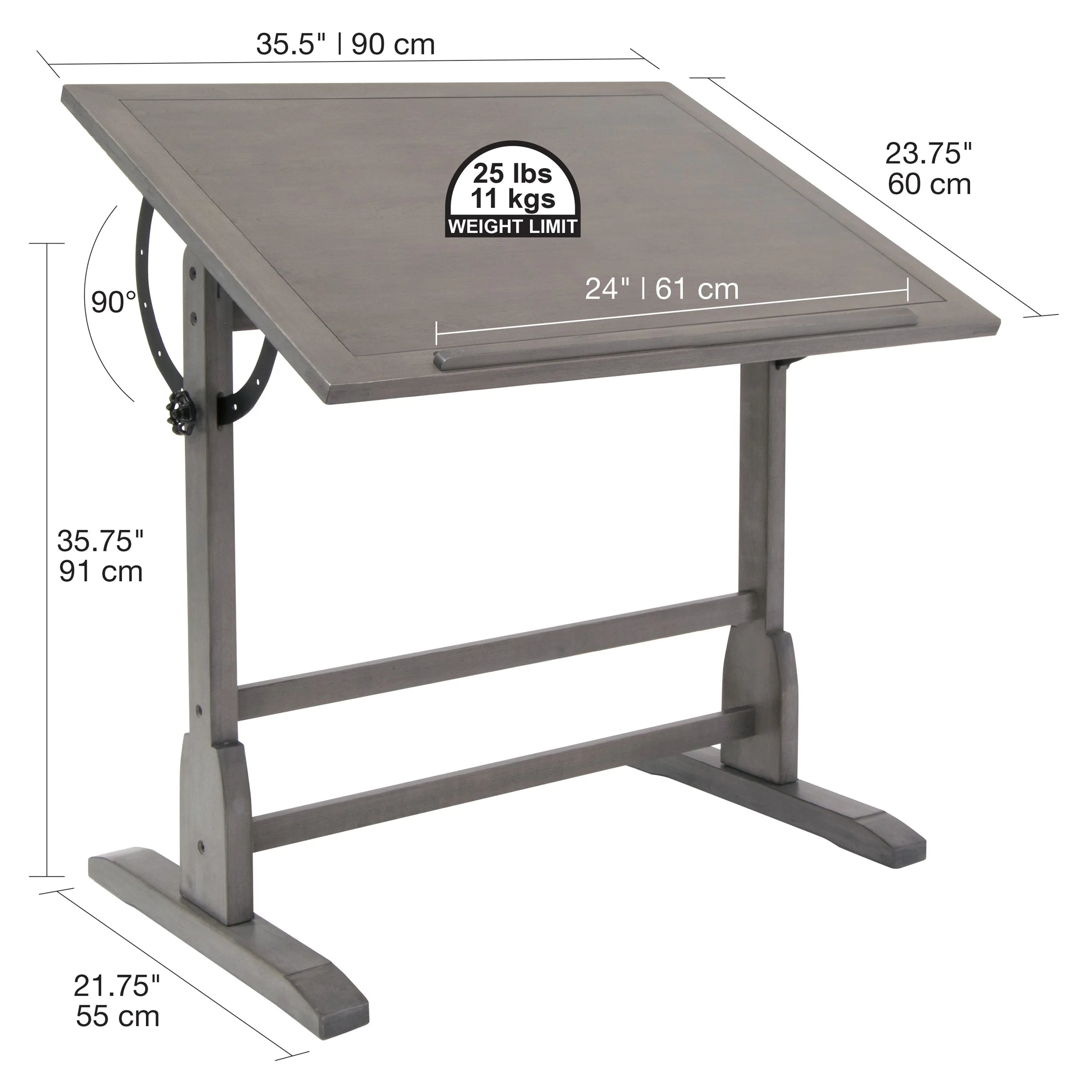 Solid Wood Drawing Table with Angle Adjustable Top Z10234