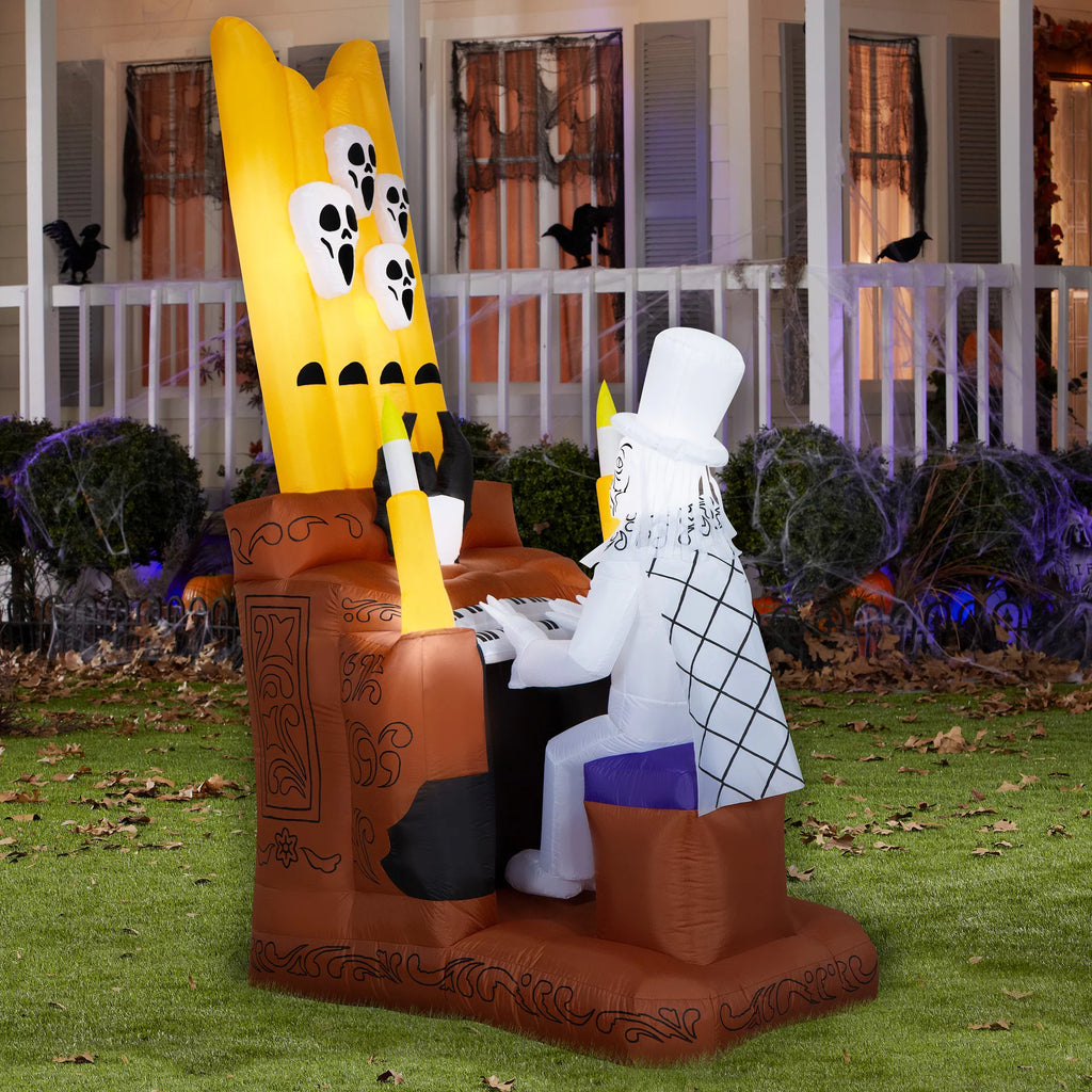 Haunted Mansion Airblown Inflatable Animated Organ Player Halloween Decoration I149