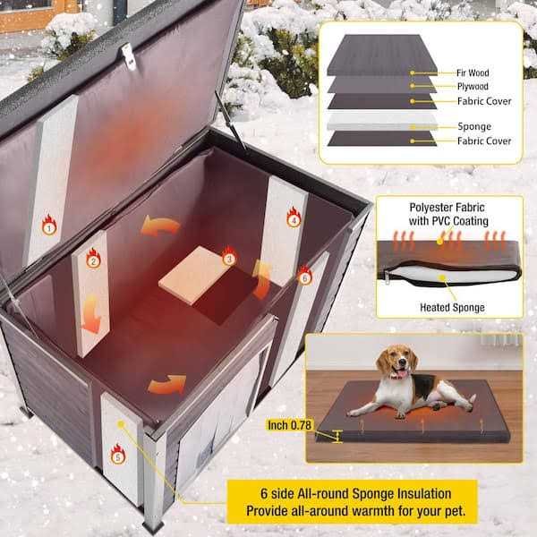 Insulated Outdoor Dog House with Waterproof Roof D281