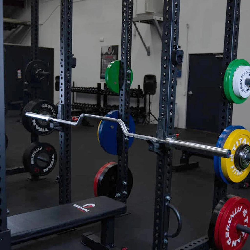 7 FT Cambered Olympic Bench Press Bar, 600 LB, Chrome Finish D712