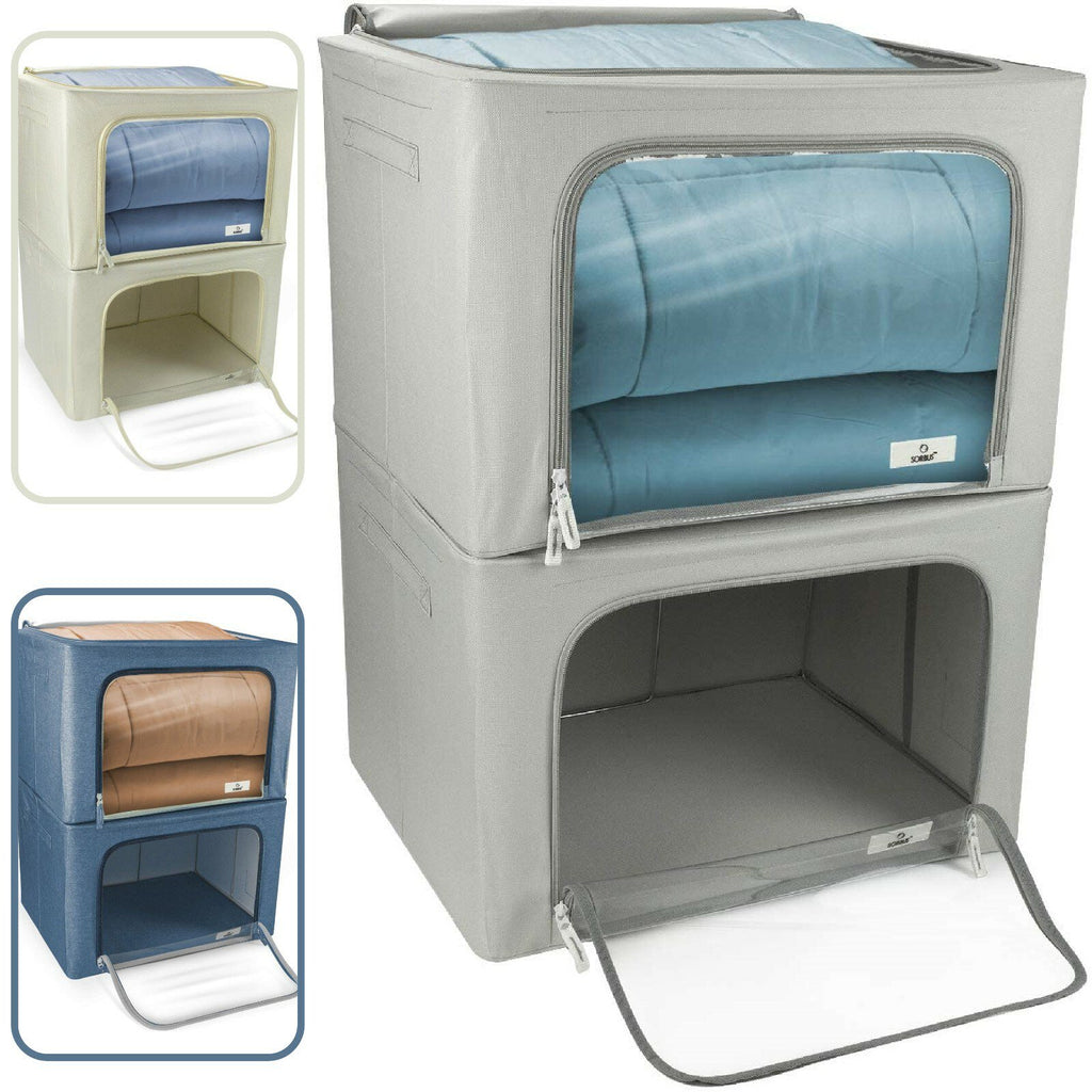 Stackable Clothes & Blanket Storage Bags - Underbed & Closet Organizer (2-Pack) M57322