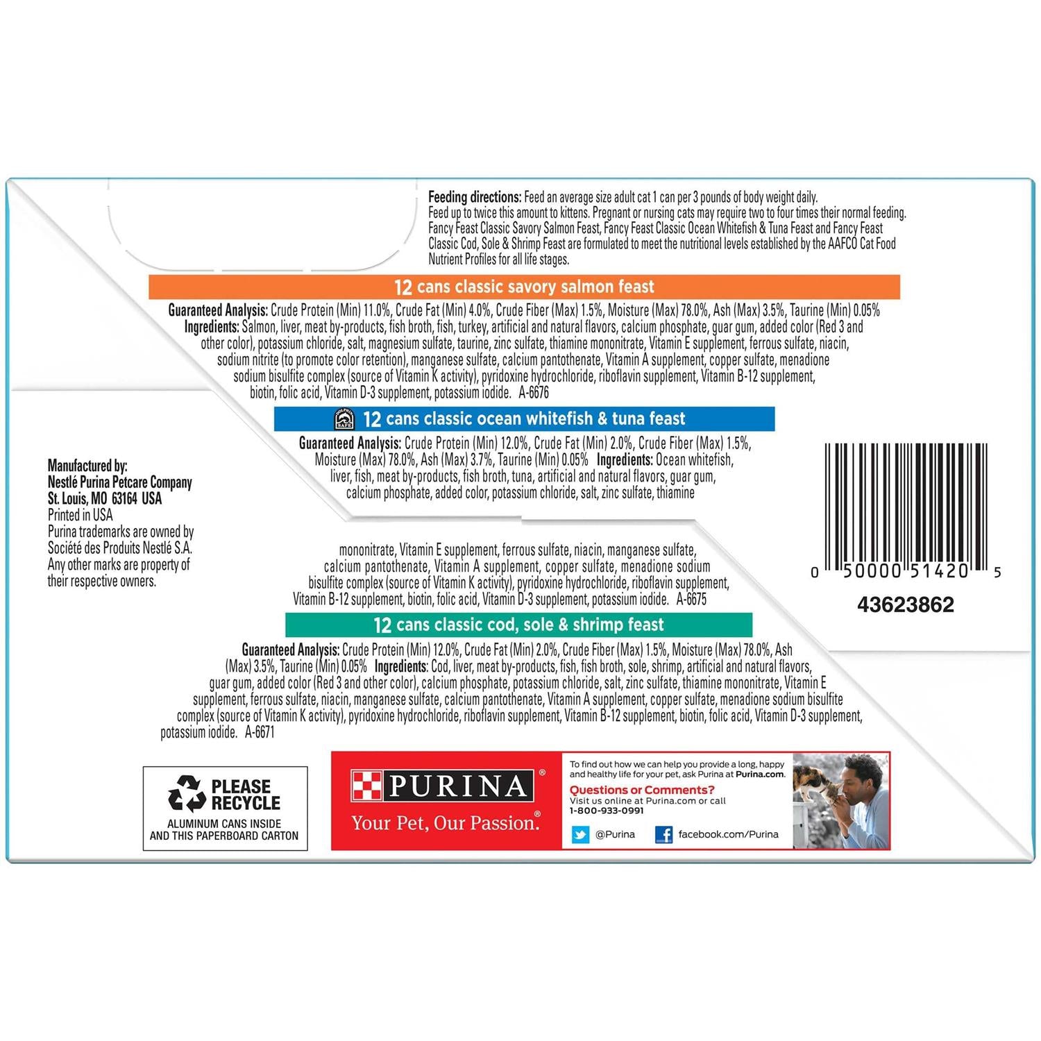 Grain-Free Wet Cat Food Variety Pack Seafood Pate S16937