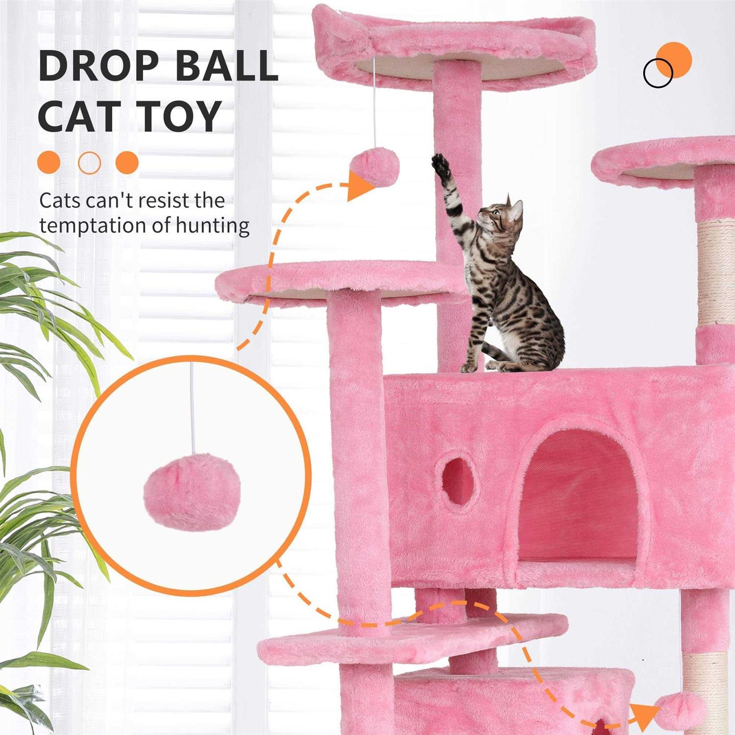 Cat Tree Tower with Scratching Posts and Cat Condo C949
