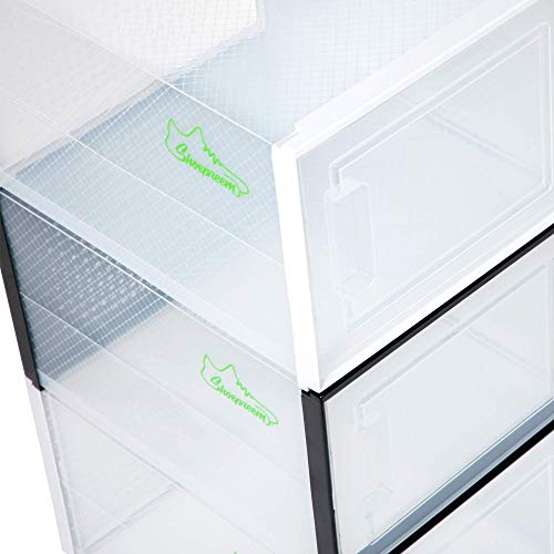 Shoe Storage Boxes 6 Pack, Clear Plastic Stackable, Large V735