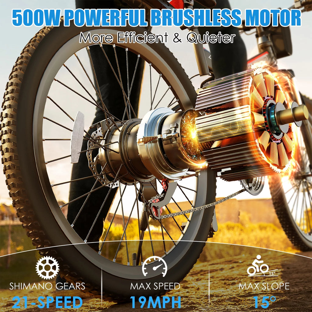 Folding Electric Mountain Bike for Adults, 48V 7.8Ah, 21 Speed Q480915