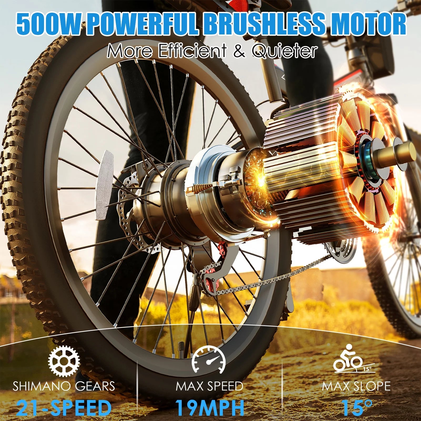 Folding Electric Mountain Bike for Adults, 48V 7.8Ah, 21 Speed Q480915
