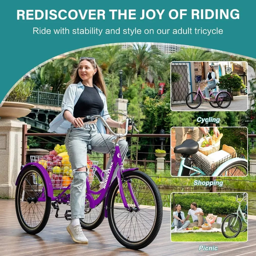 Adult Electric Tricycle 500W 3-Wheel Bike for Seniors K529