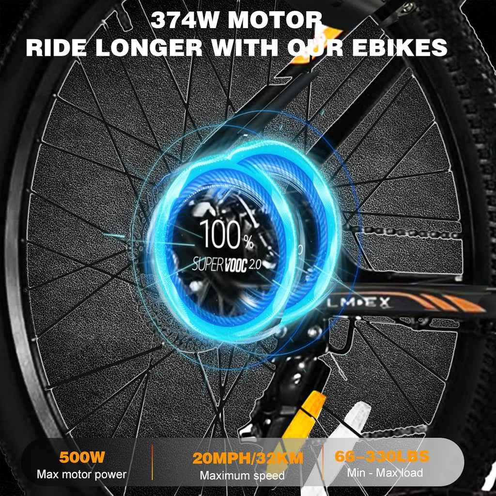 Electric Bike for Adults 26" Mountain Ebike 500W Motor with Removable Battery O26740