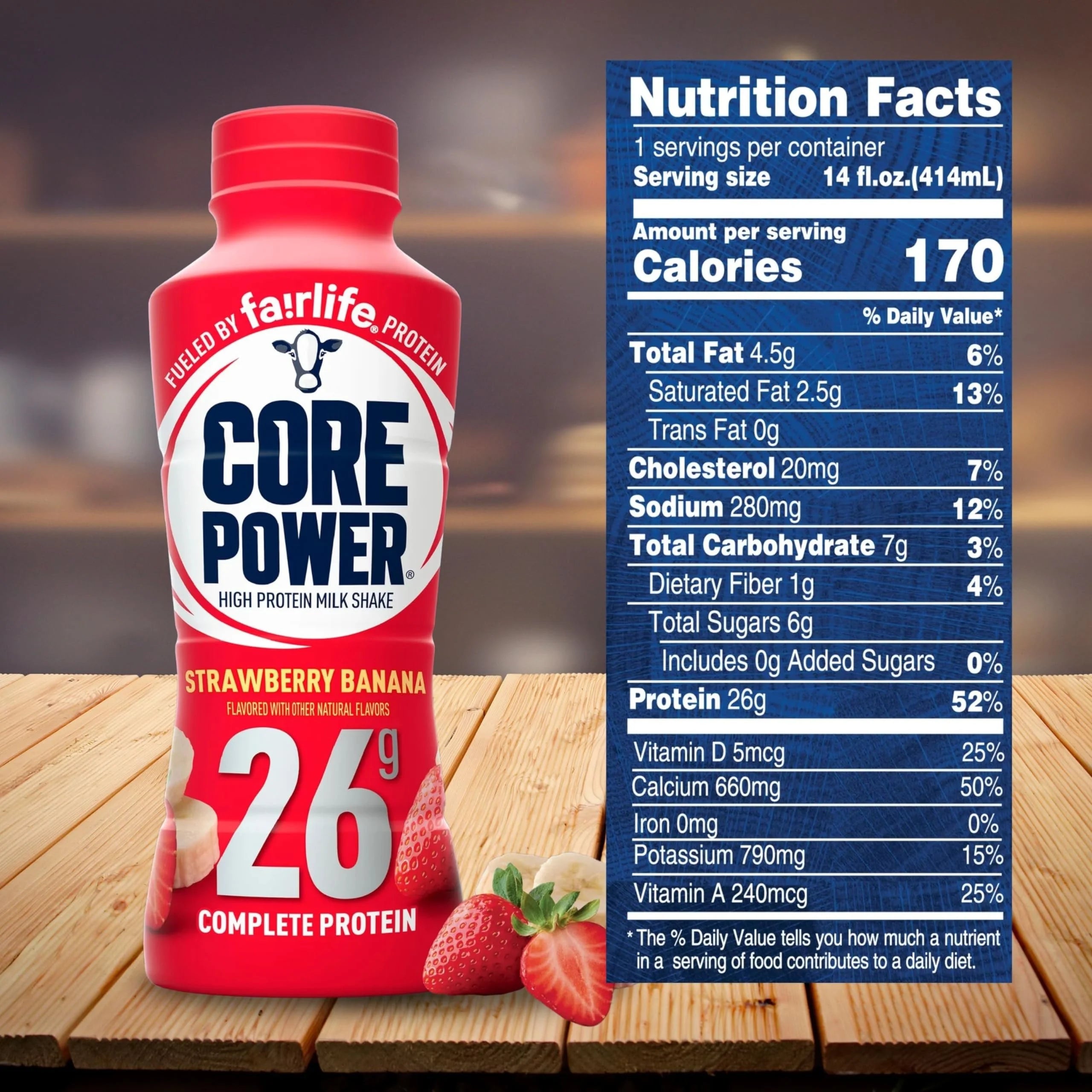 Strawberry Banana Protein Milk Shakes, 14 fl oz, 12-Pack X485