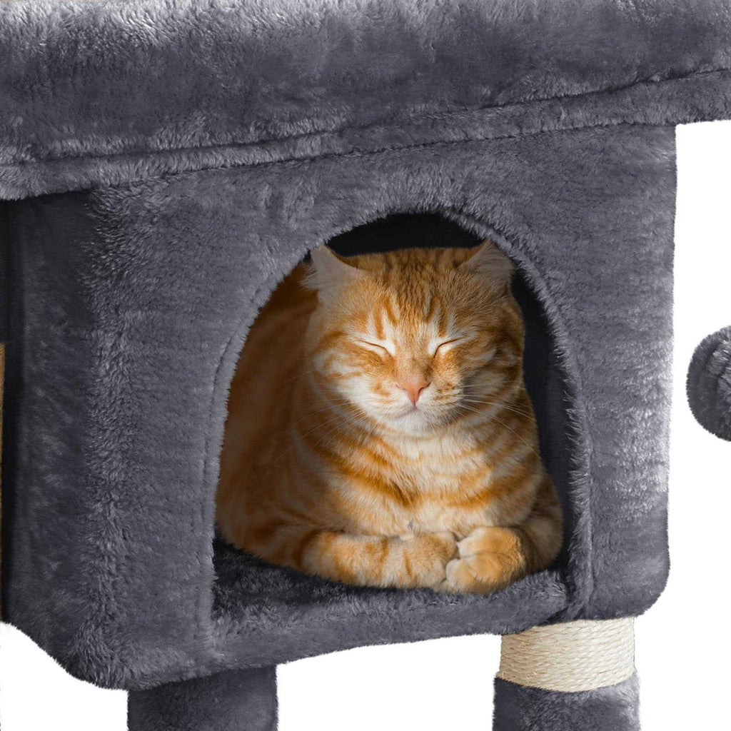Gray 2-Level Small Cat Tree with Wide Perch S248