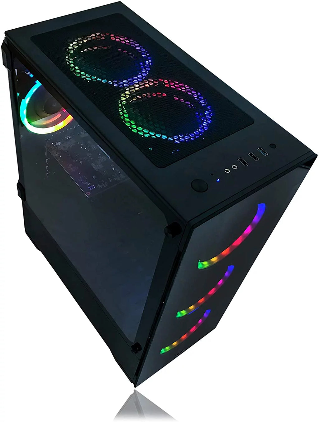 Gaming PC Desktop Computer Intel 3.70GHz 16GB RAM 512GB SSD WiFi RX 580 8GB Windows 11 RGB I59394