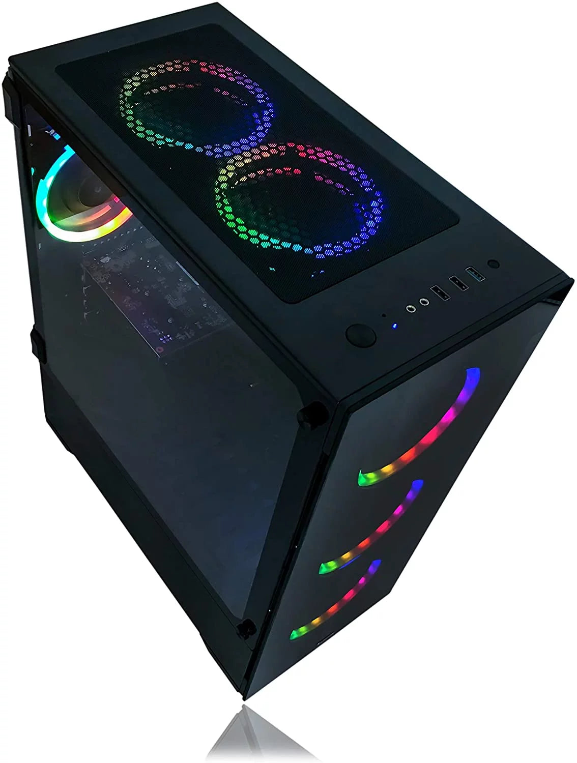Gaming PC Desktop Computer Intel 3.70GHz 16GB RAM 512GB SSD WiFi RX 580 8GB Windows 11 RGB I59394