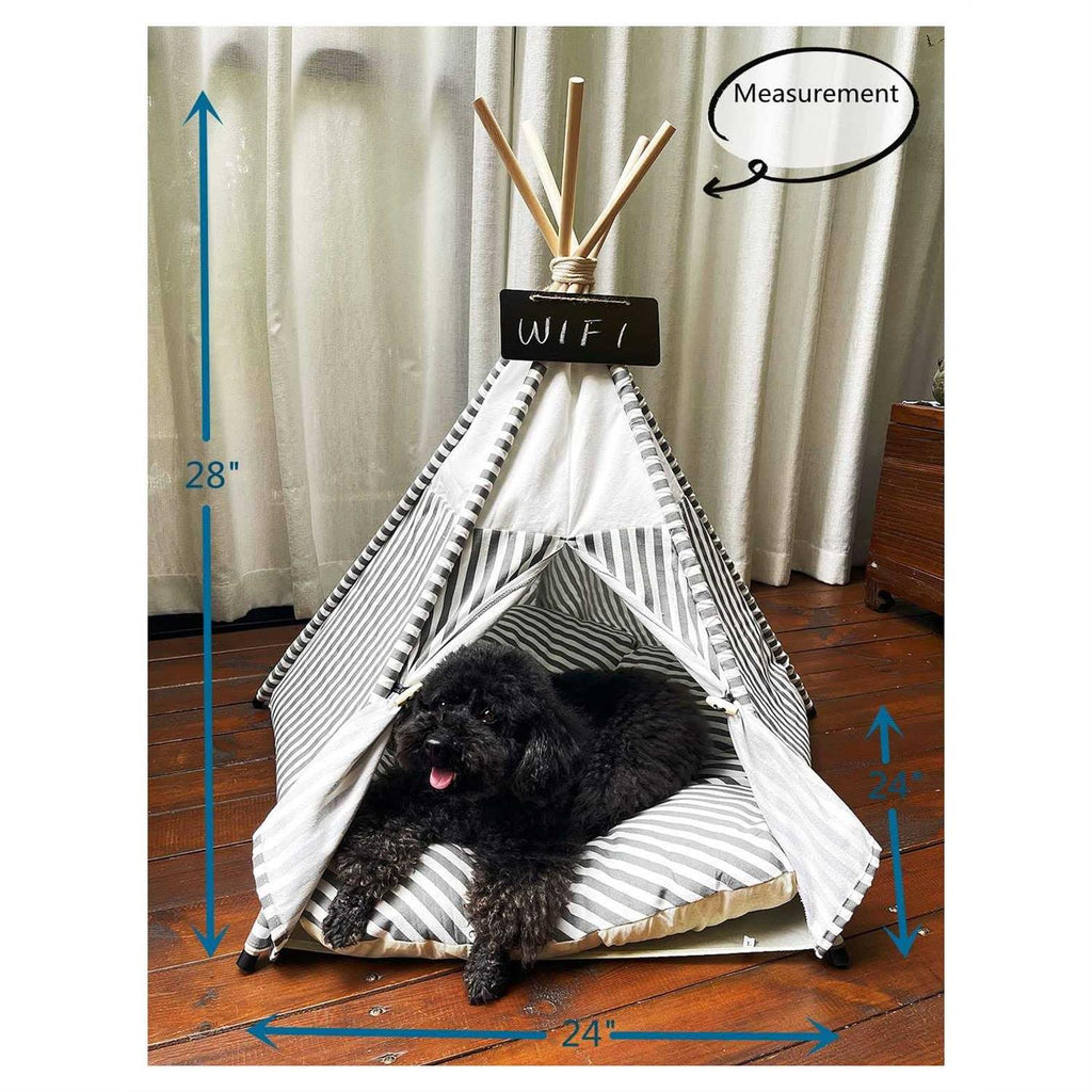 Pet Teepee Tent for Dog with Thick Cushion, 28 Tall L658