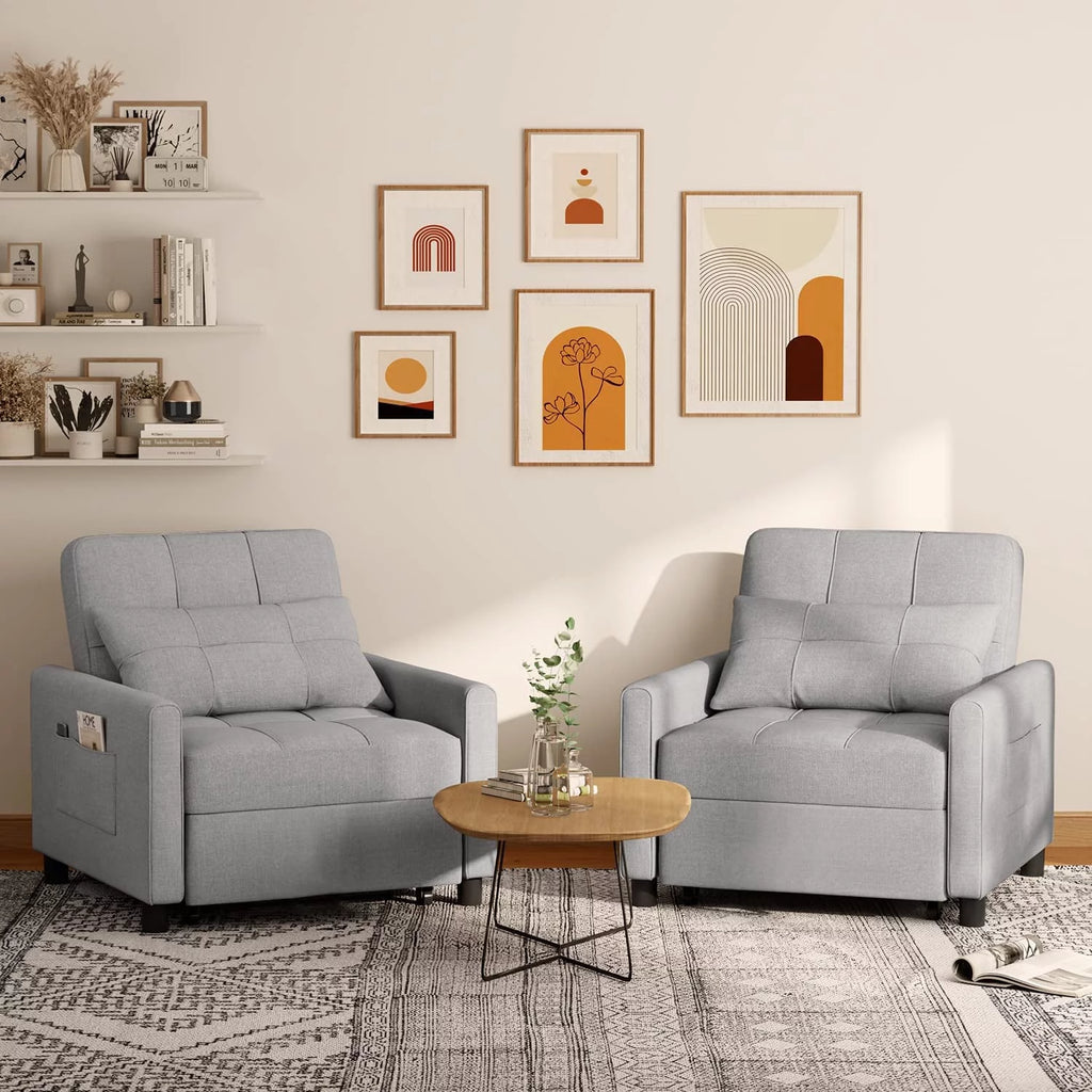 Convertible Chair Single Bed, Grey R92719