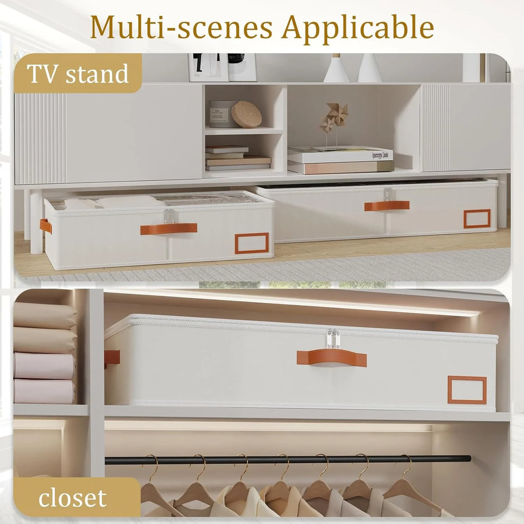 Under Bed Storage Containers with Lids, Collapsible, 4 Pack Y222