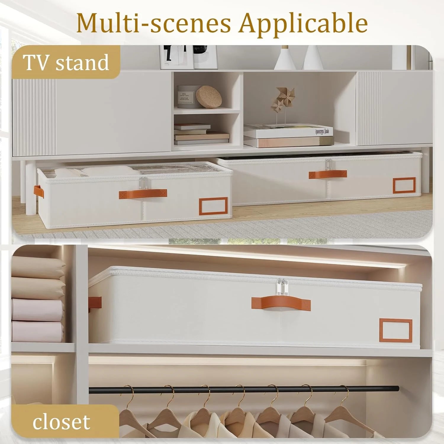 Under Bed Storage Containers with Lids, Collapsible, 4 Pack Y222