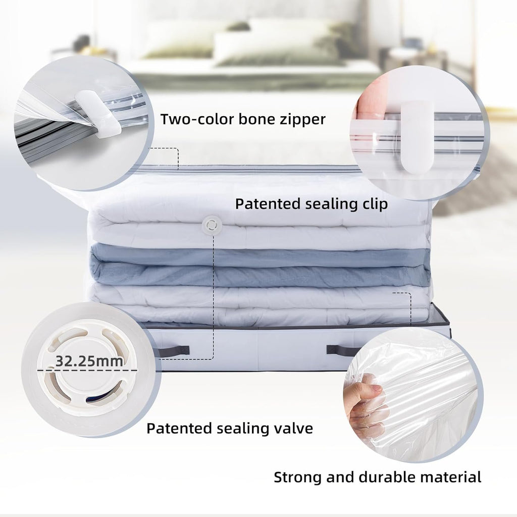 Under Bed Vacuum Seal Storage Bags for Comforters, Large Foldable Box L2108