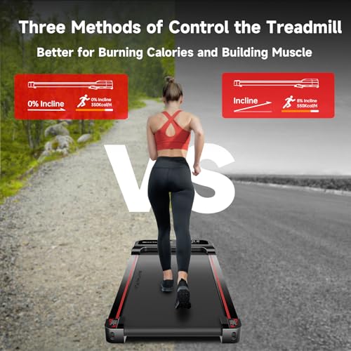 Walking Pad Treadmill with Incline, Under Desk Portable Treadmill with Remote Control W2274