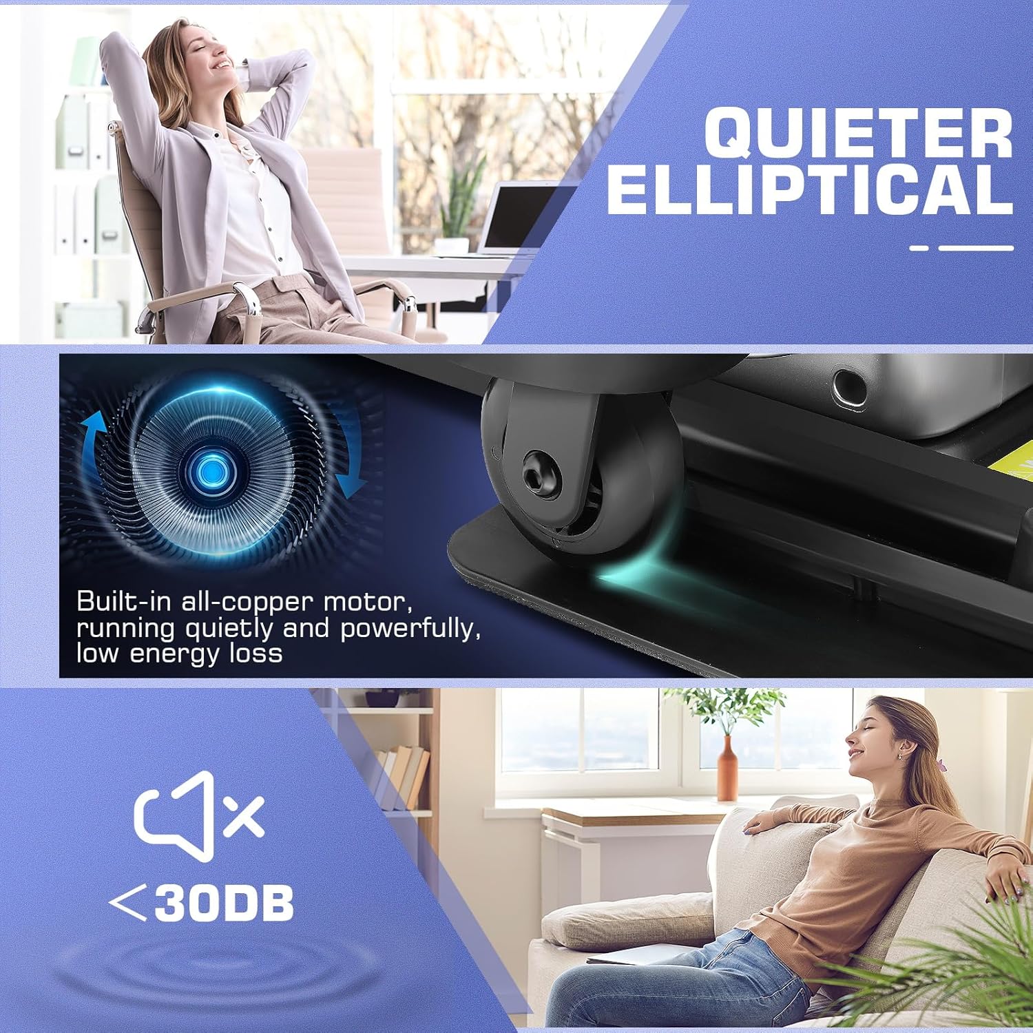 Under Desk Elliptical with Fitness App and LCD Display G7394