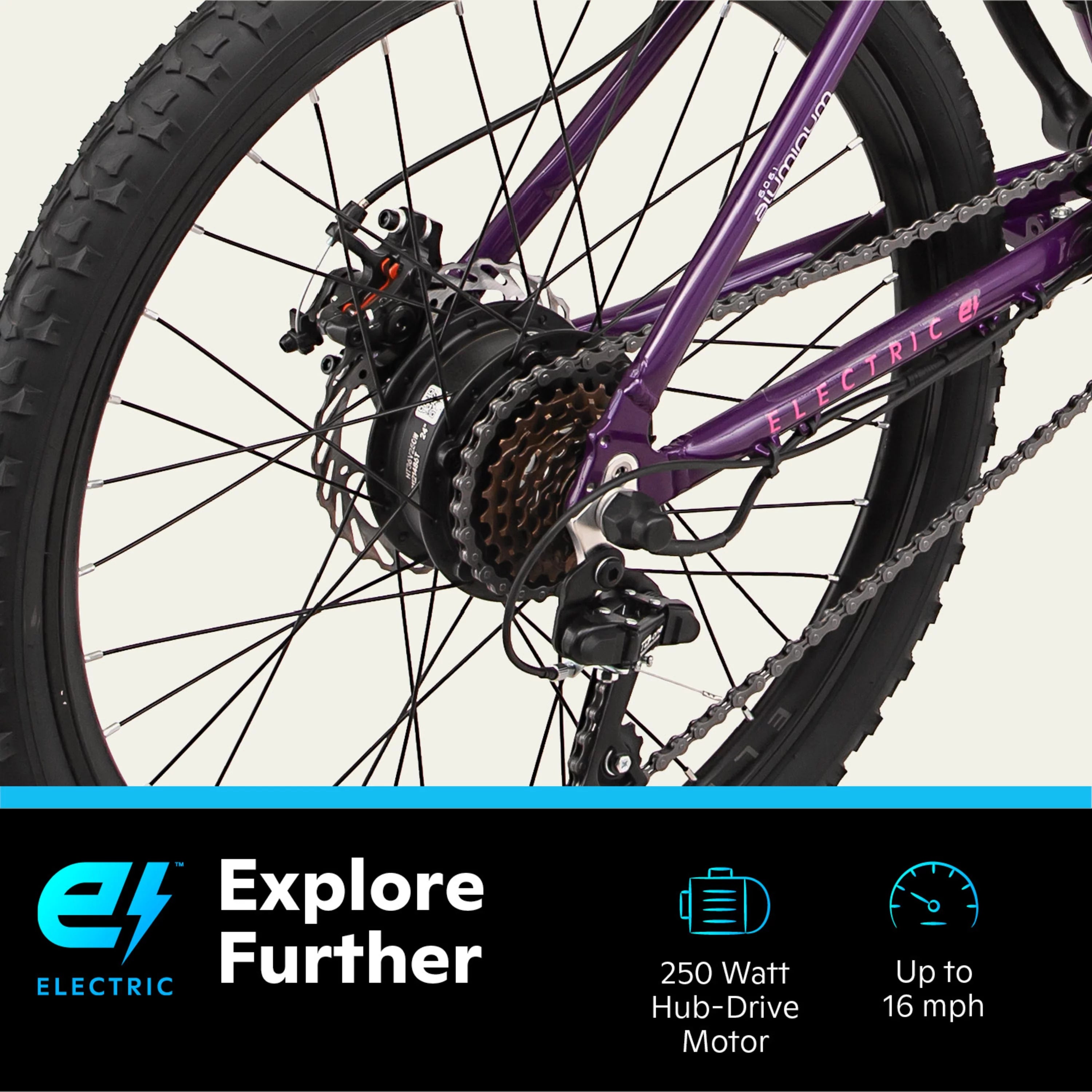 Electric Mountain Bike for Adults, 7 Speeds, 250w U821409
