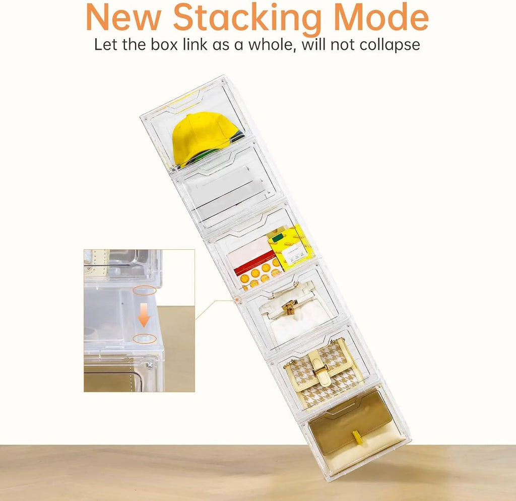 Stackable Clear Plastic Storage Bins with Lids I8250