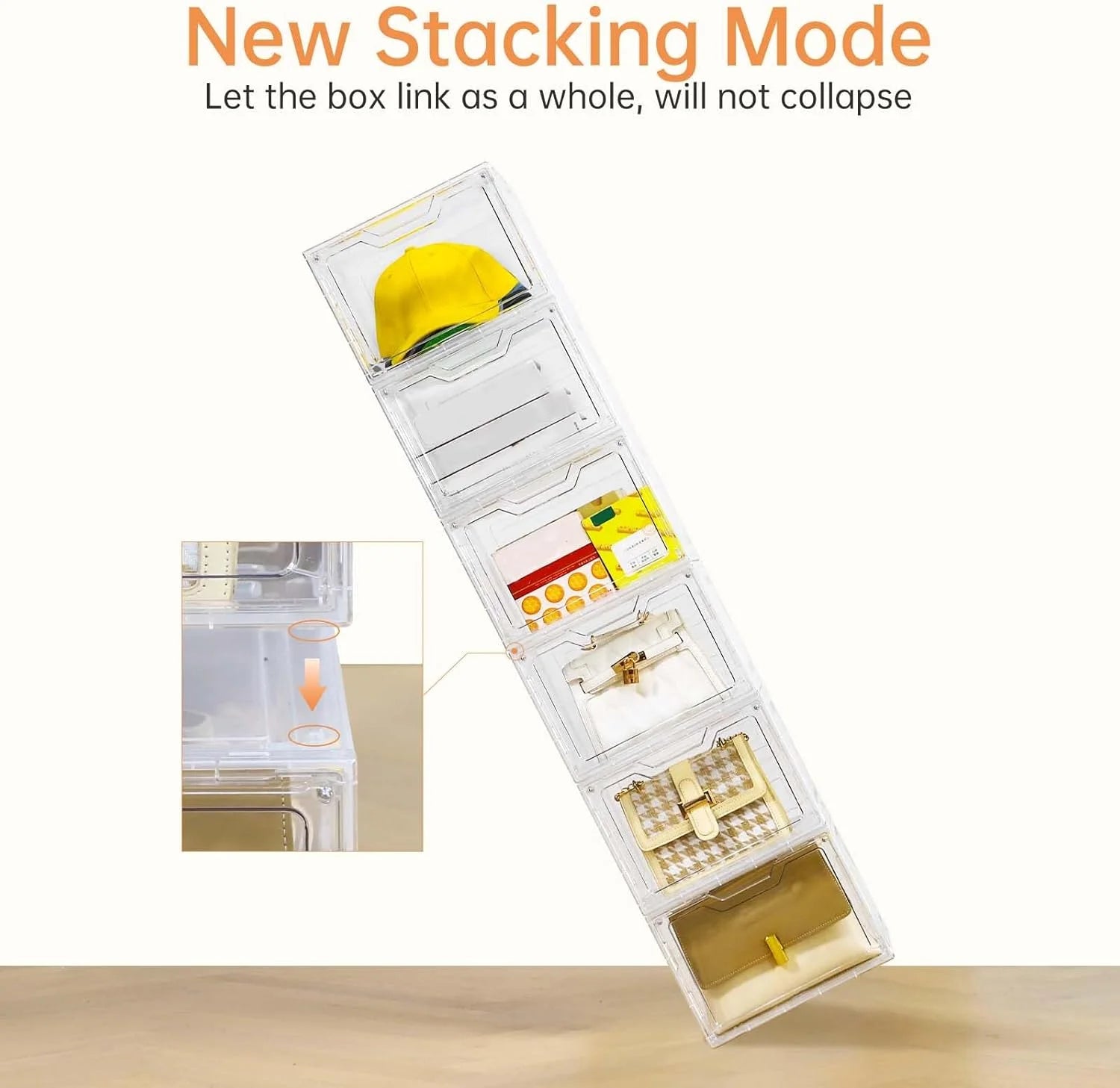 Stackable Clear Plastic Storage Bins with Lids I8250