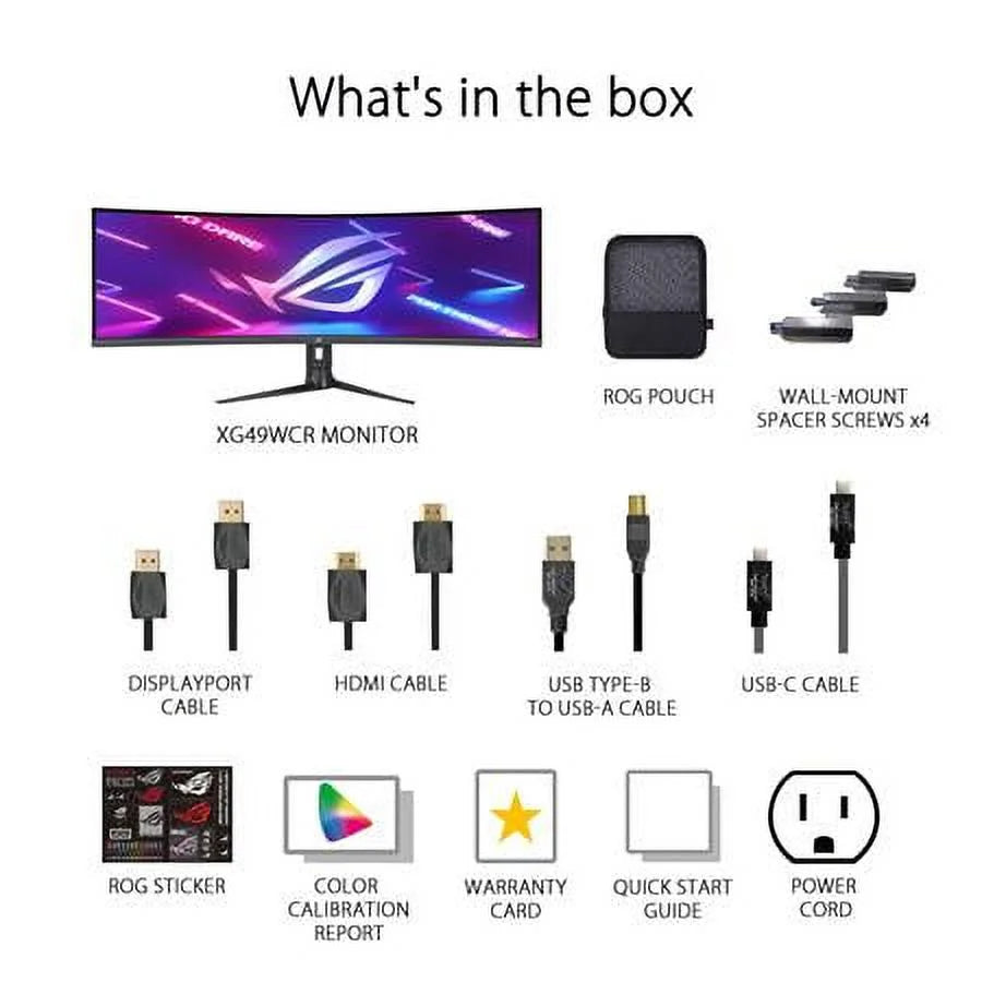 49" Ultra-wide Curved HDR Gaming Monitor, Dual QHD 165Hz F79653