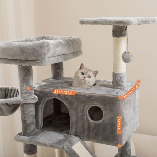 Large Cat Tree for Indoor Cats with Scratching Posts, Beige U979