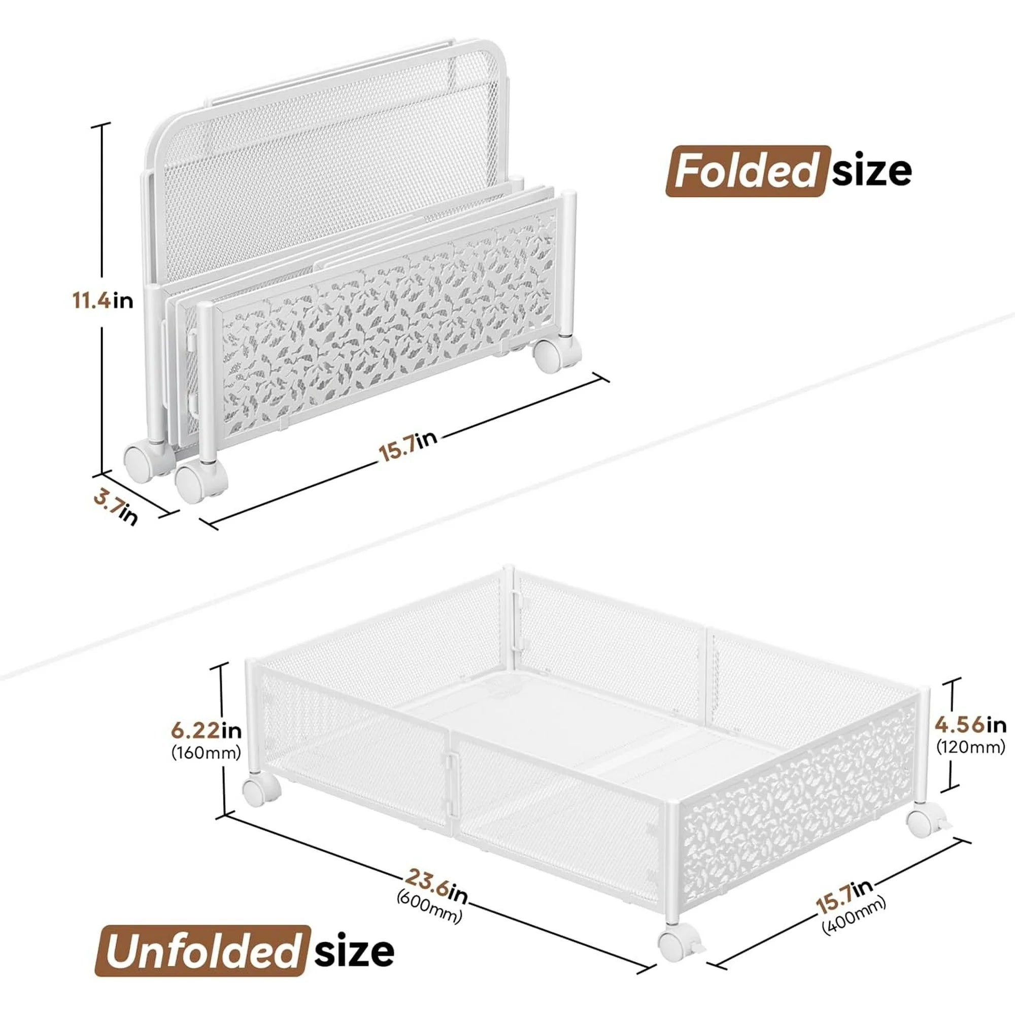 Under Bed Storage Containers with Wheels, 2 Pack W973