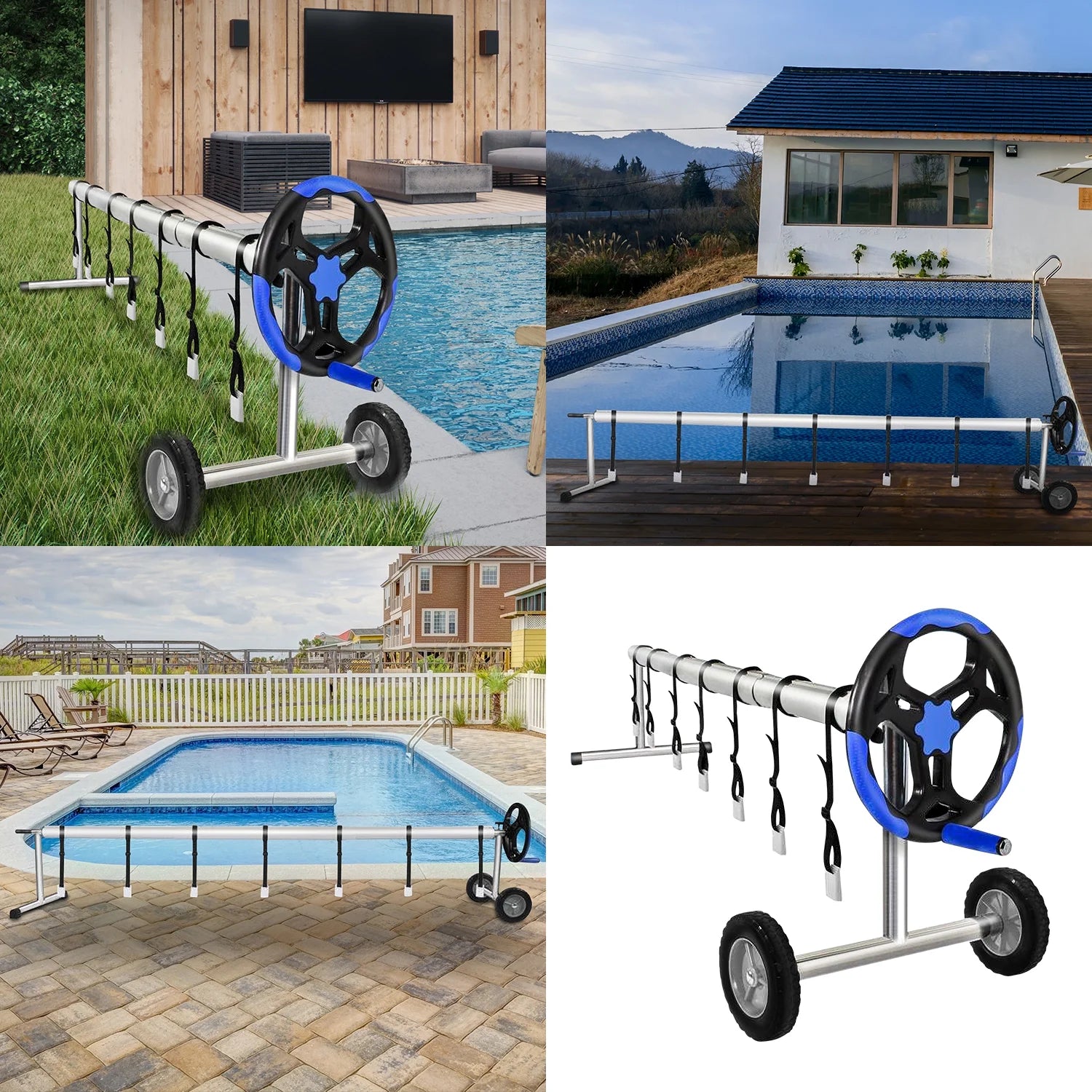 20 ft Aluminum Pool Cover Reel Set for Inground Swimming Pool E7000