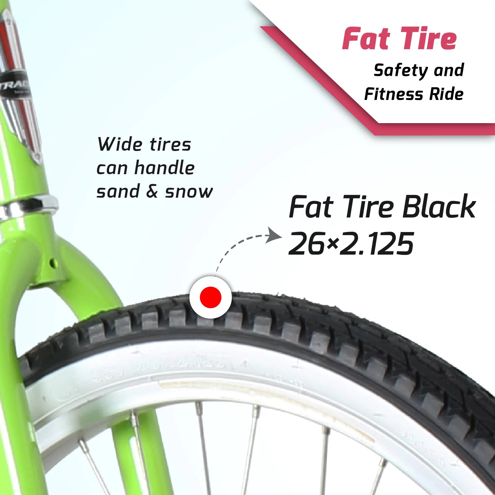 26 Inch Beach Cruiser Bike for Adult, Steel Frame, Coaster Brake B355632