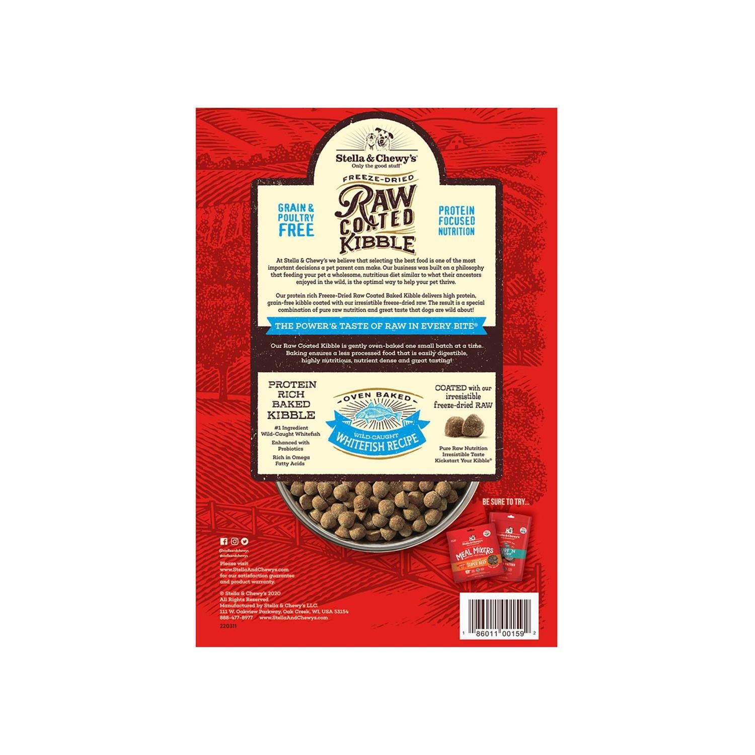 Raw Coated Dog Kibble Wild Caught Whitefish M814208