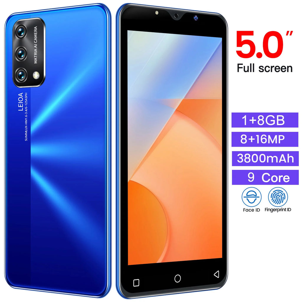Unlocked Smartphone Dual SIM 5 Inch 3800mAh Face ID Fingerprint GSM 3G E351