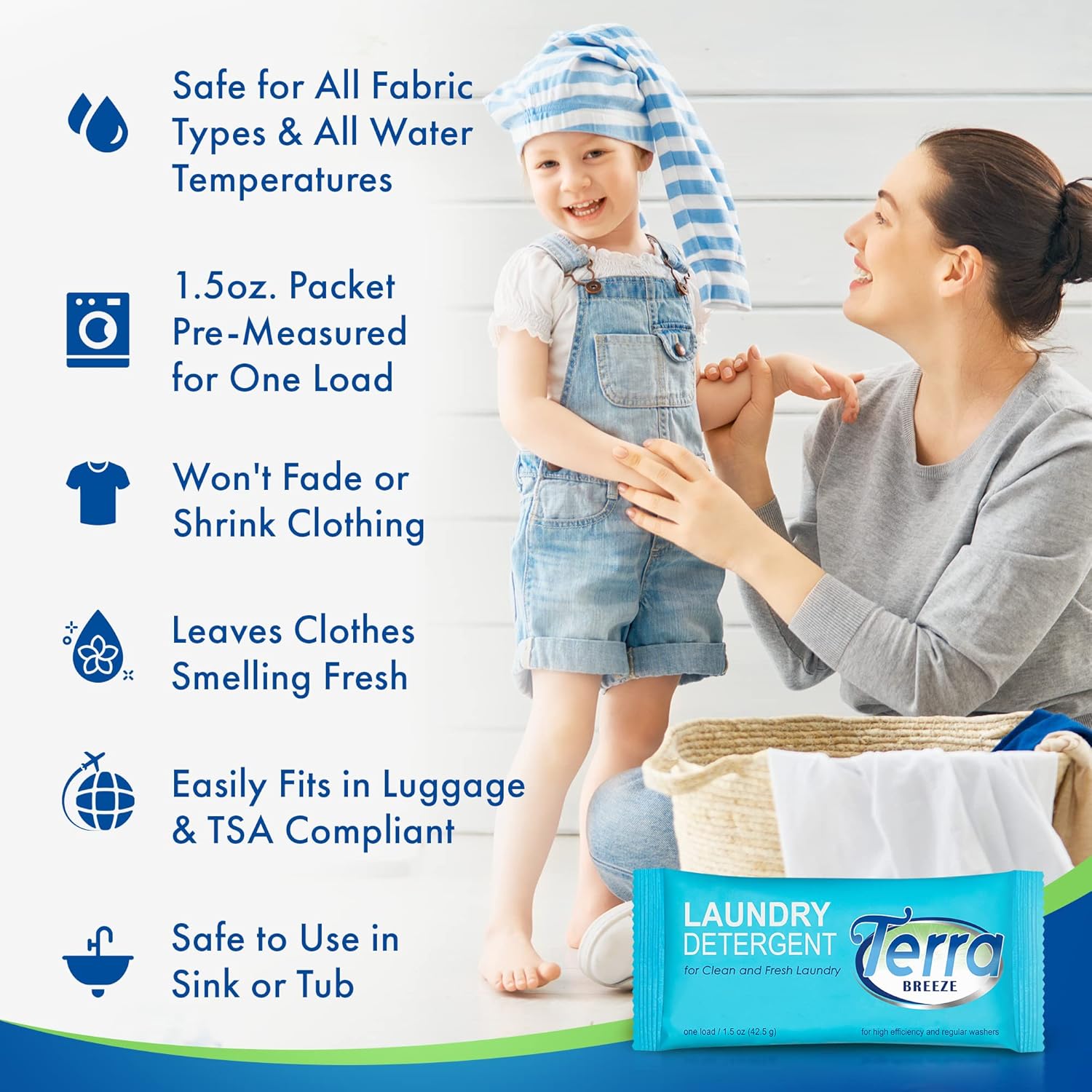 Laundry Detergent Powder, 1.5 oz Individually Wrapped Packet, Case of 50 E619