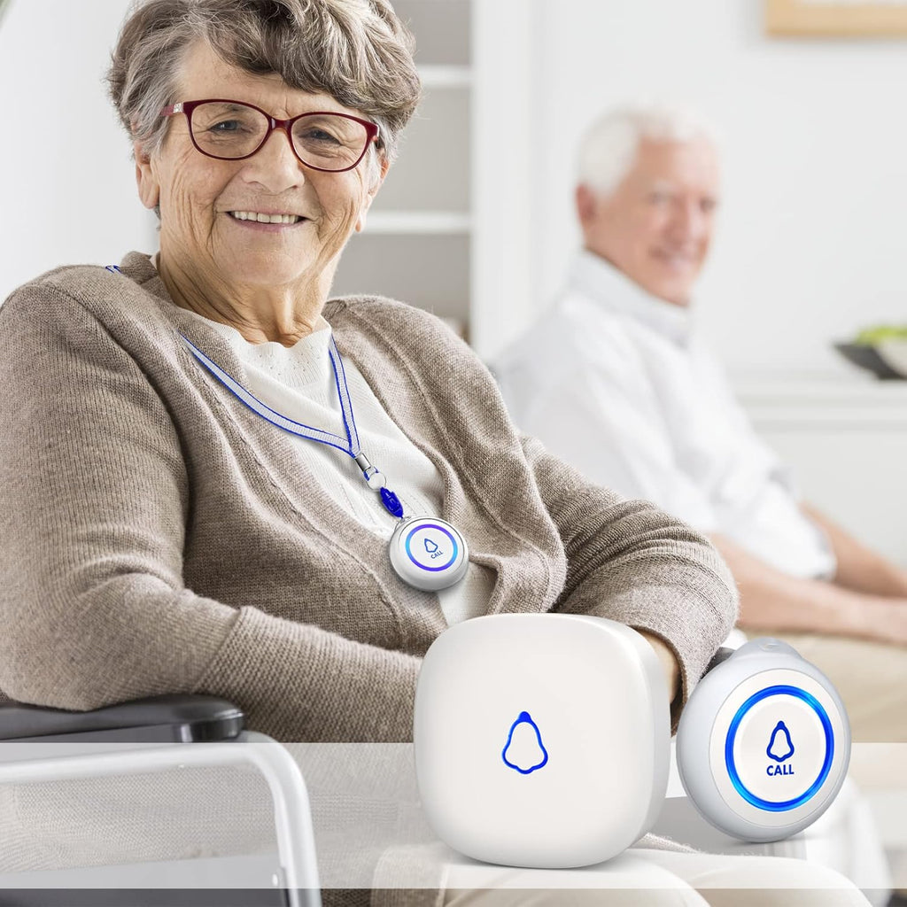 Wireless Caregiver Pager with 3 Call Buttons and 3 Receivers for Seniors J588
