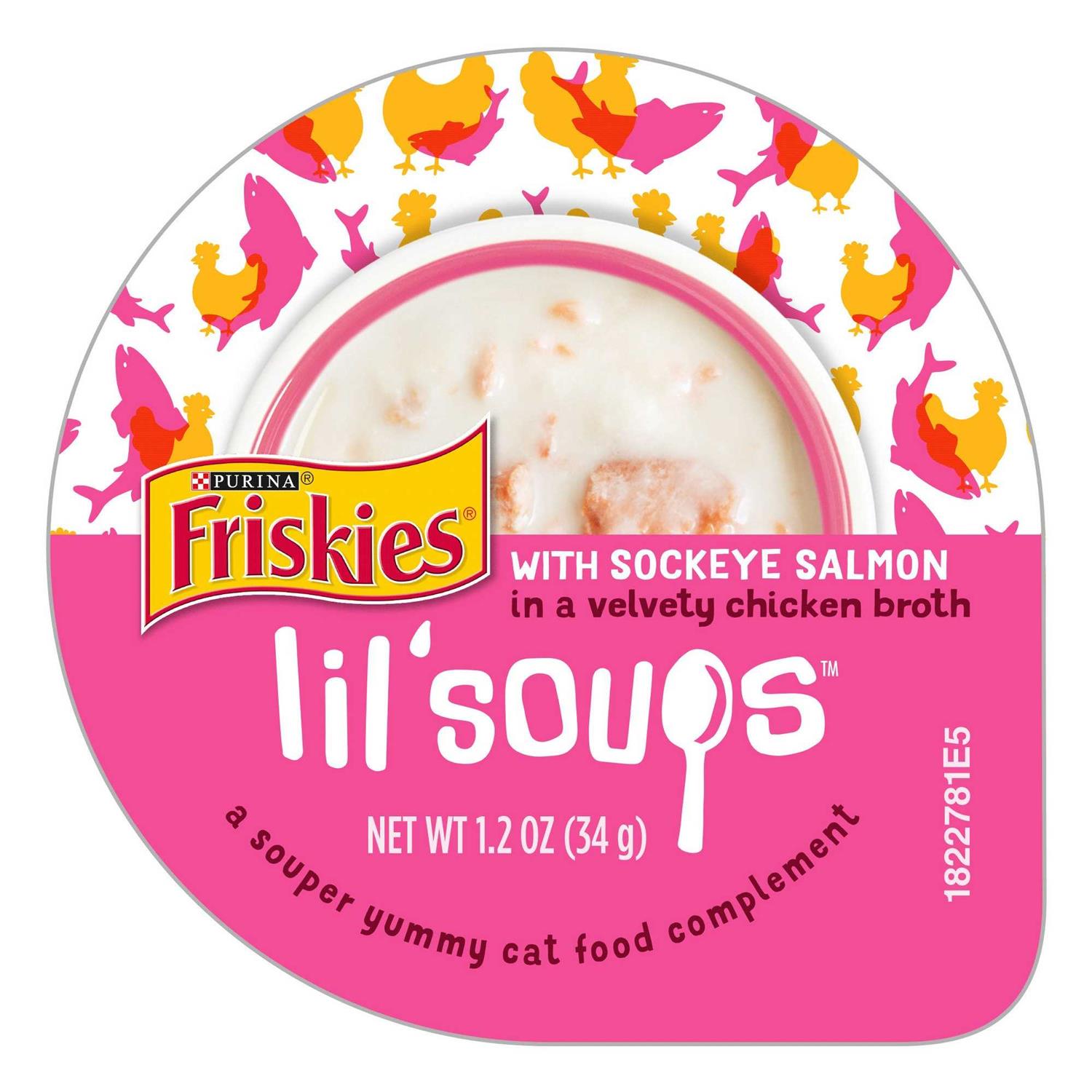 Lickable Cat Food Topper with Salmon and Chicken Broth V69012
