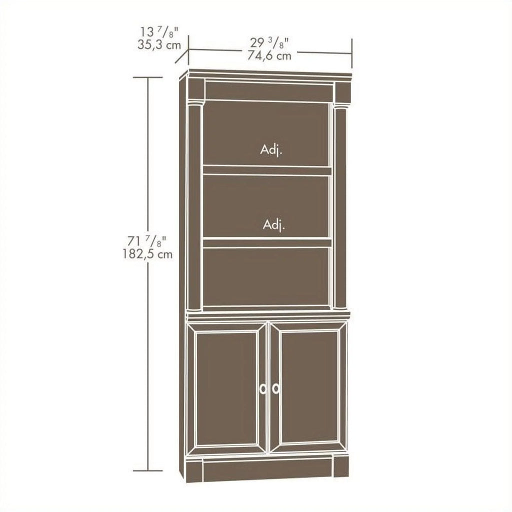 3 Shelf Wood Bookcase with Doors, Cherry X787