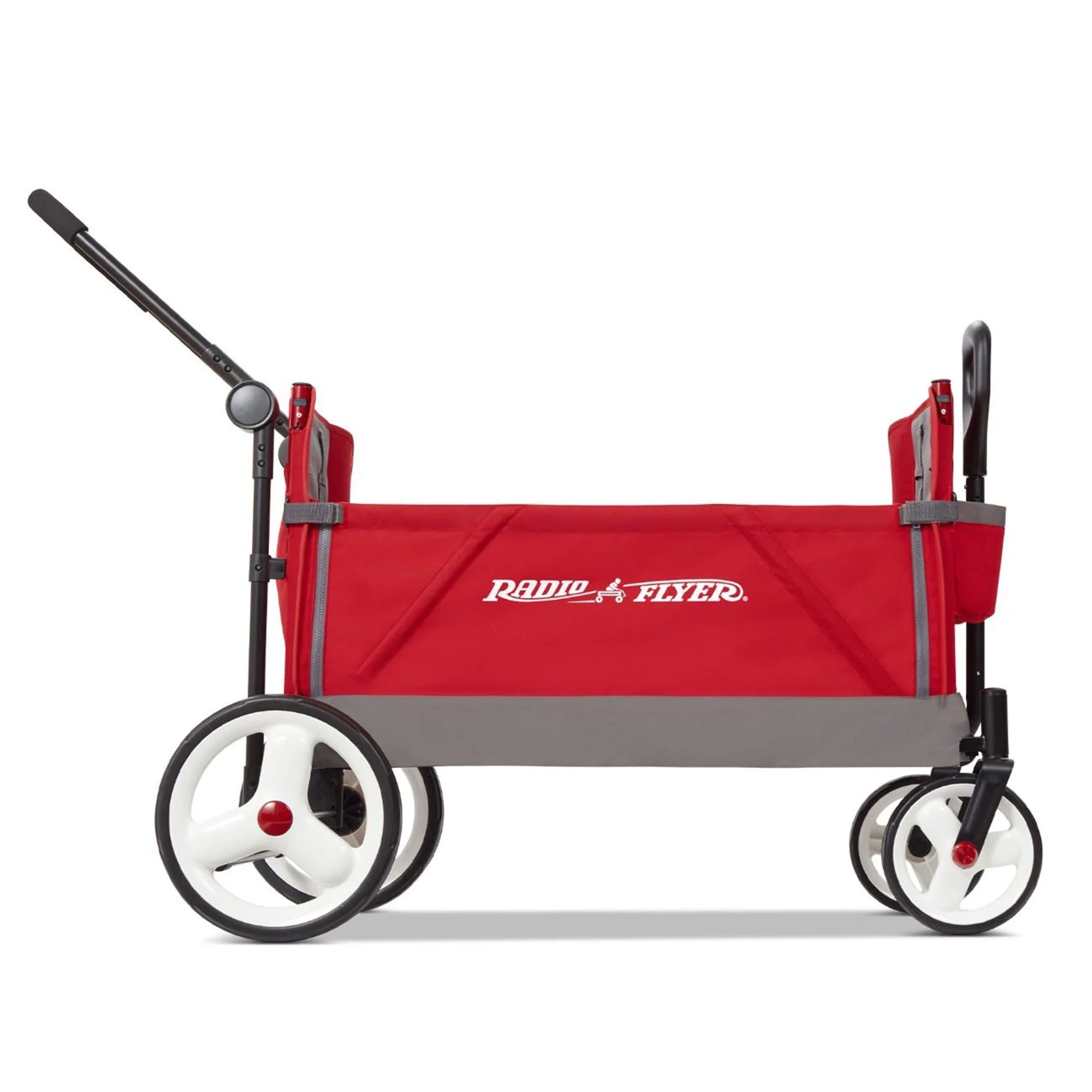 Convertible Stroll N Wagon with Pull & Push Handle, Red/Black T153