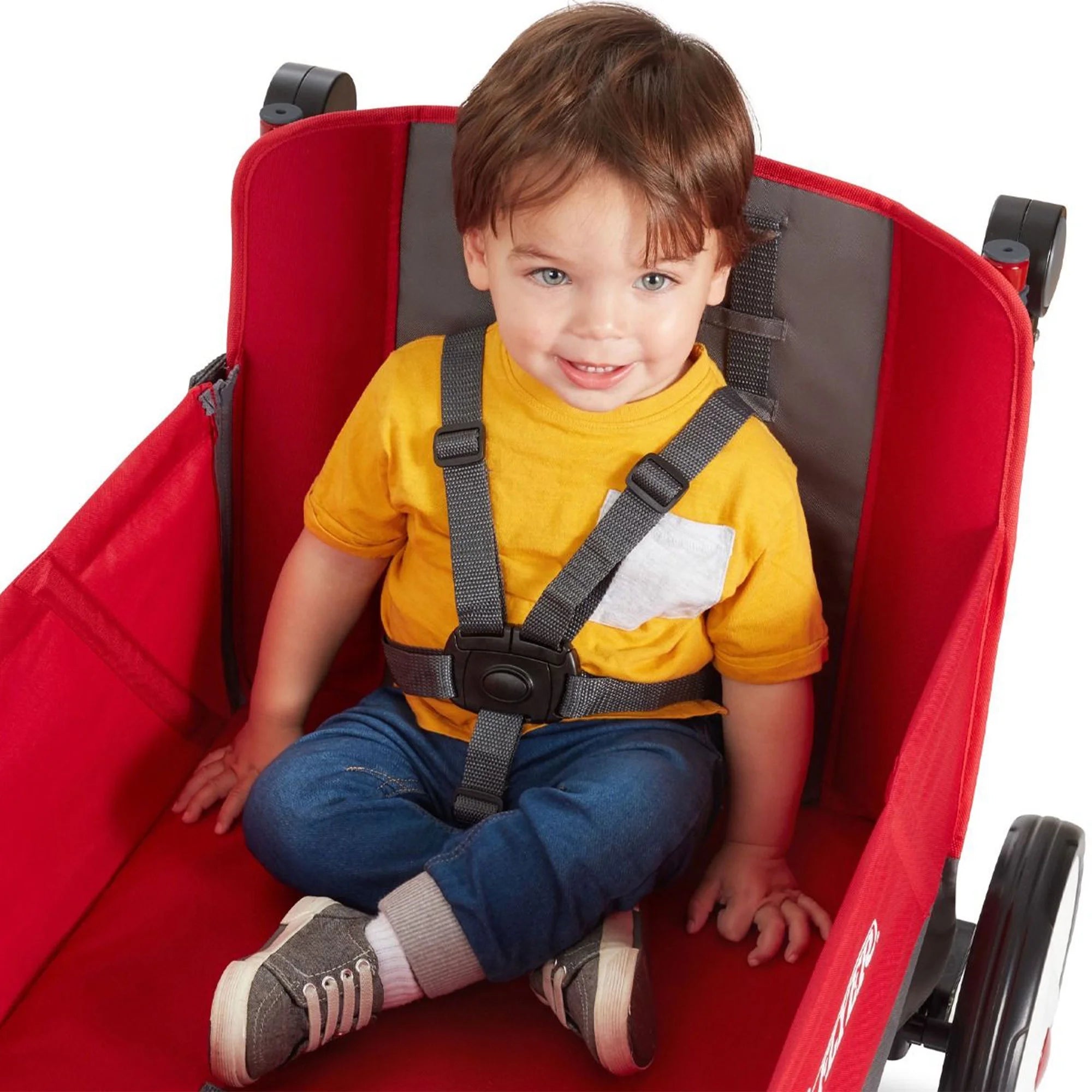 Convertible Stroll N Wagon with Pull & Push Handle, Red/Black T153