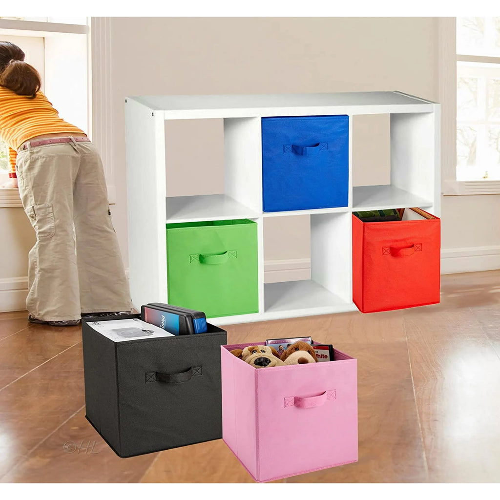 Foldable Laundry Storage Bins 6-Pack Collapsible Cube Organizers D72679
